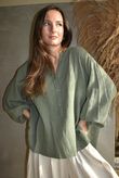 Laurie Cushion Cotton Blouse Khaki /12=